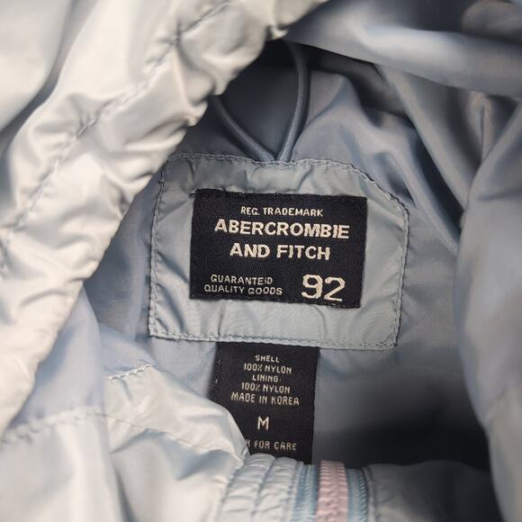 Abercrombie Fitch Jacket Adult Medium Blue Outdoor Zip Windbreaker Hoodie Rain - Picture 2 of 6